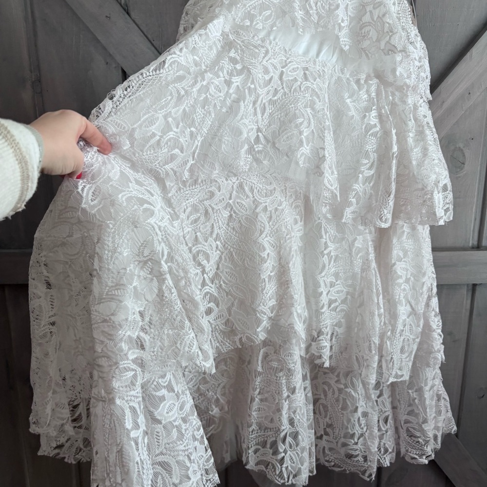 NWT Joyfolie Azalea Dress White Cream Lace Tiered Gown Flower girl wedding - Picture 6 of 10